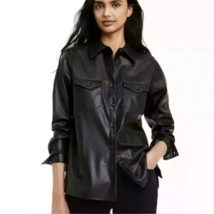 Nili Lotan for Target Vegan Leather Shirt Jacket 1X